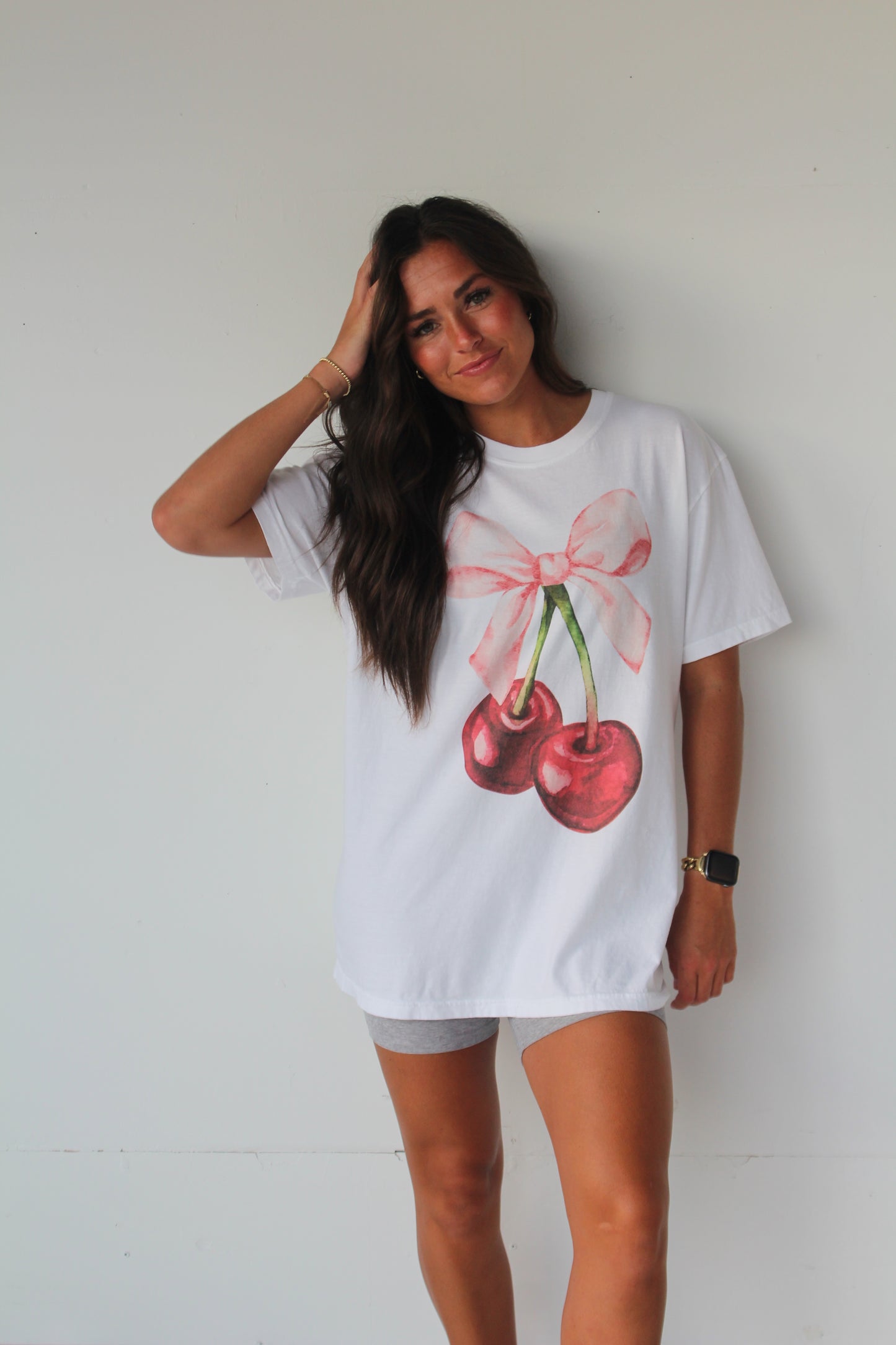 Cherry Ribbon oversized Tee