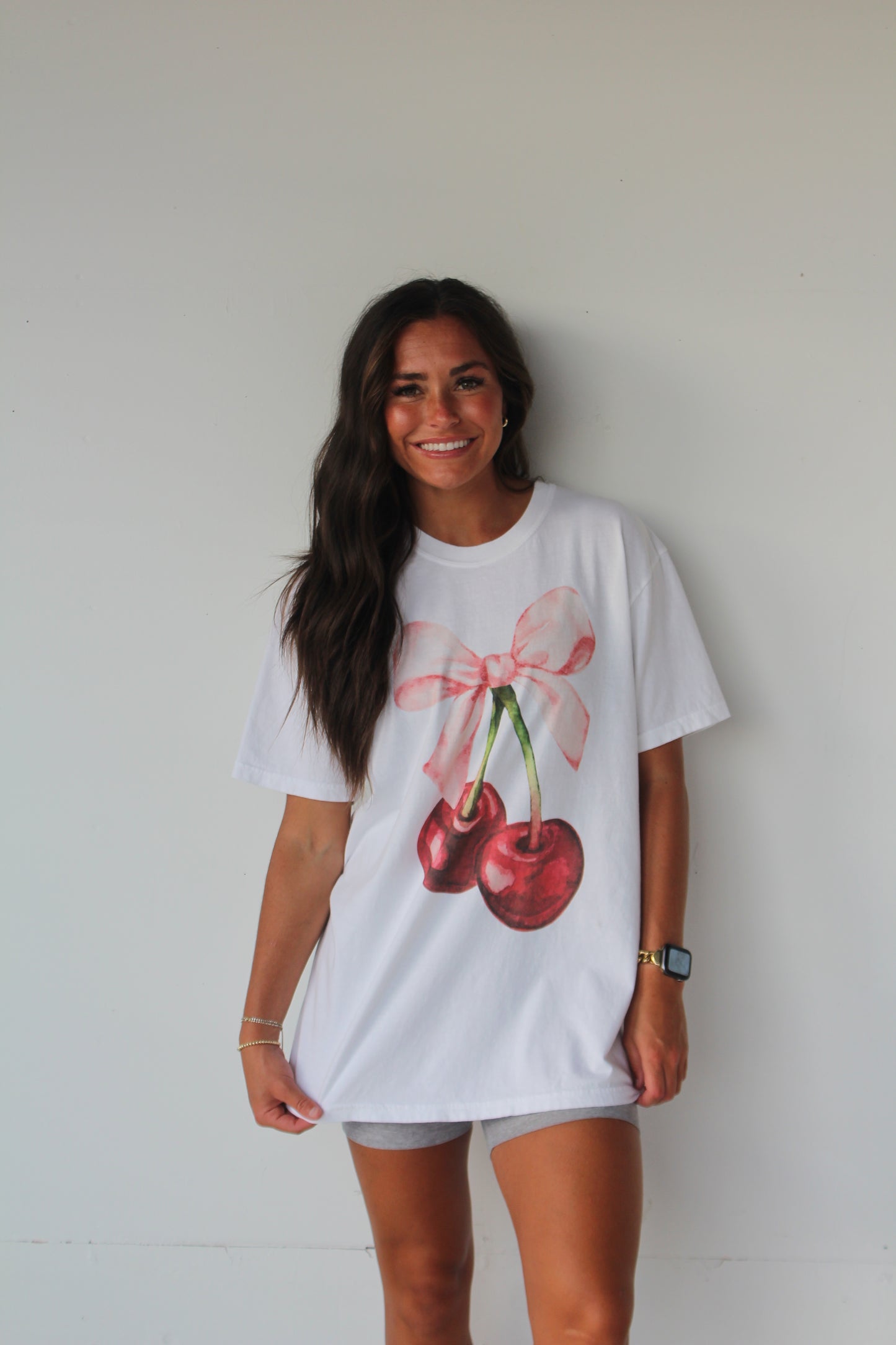 Cherry Ribbon oversized Tee