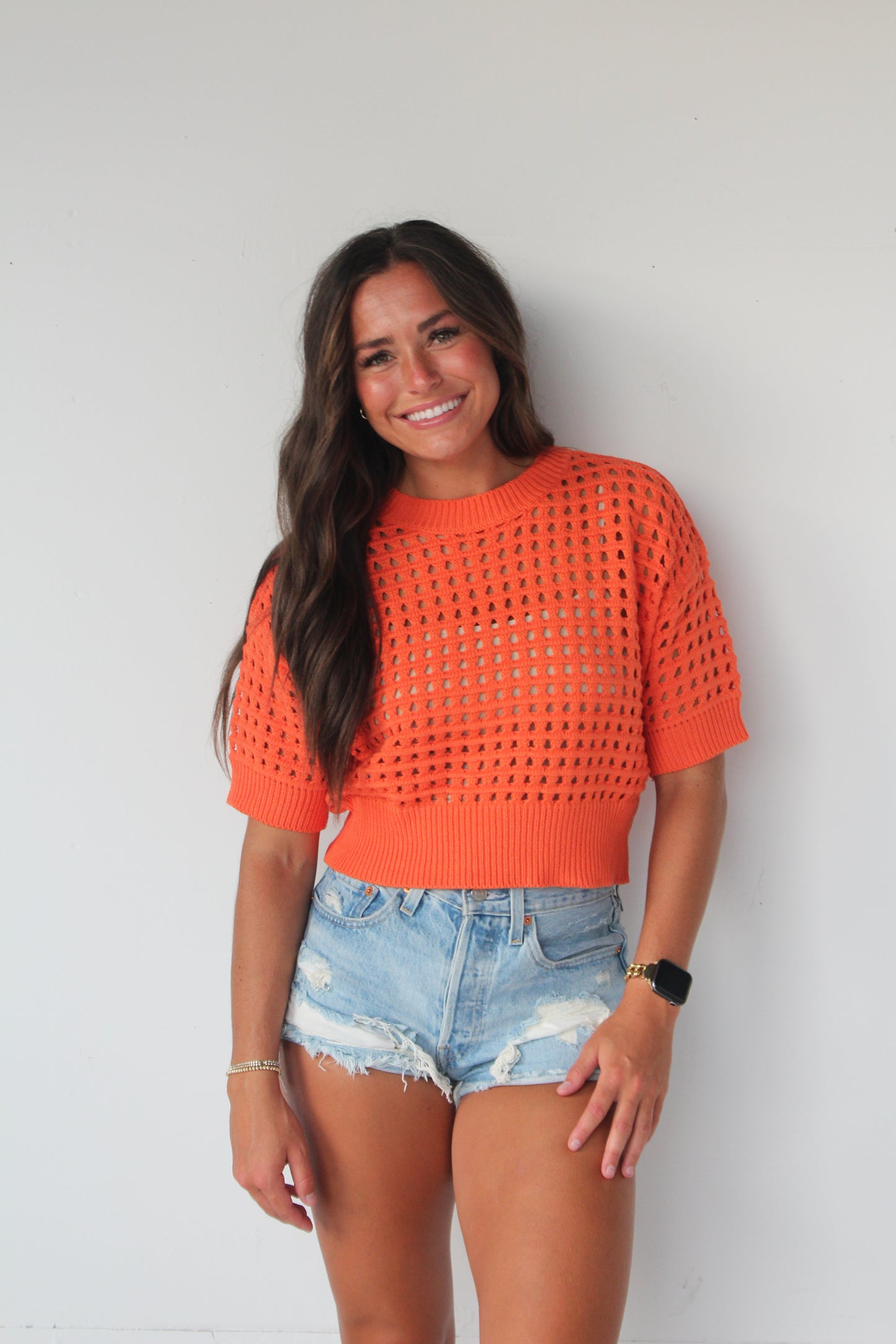 Orange Knit Top