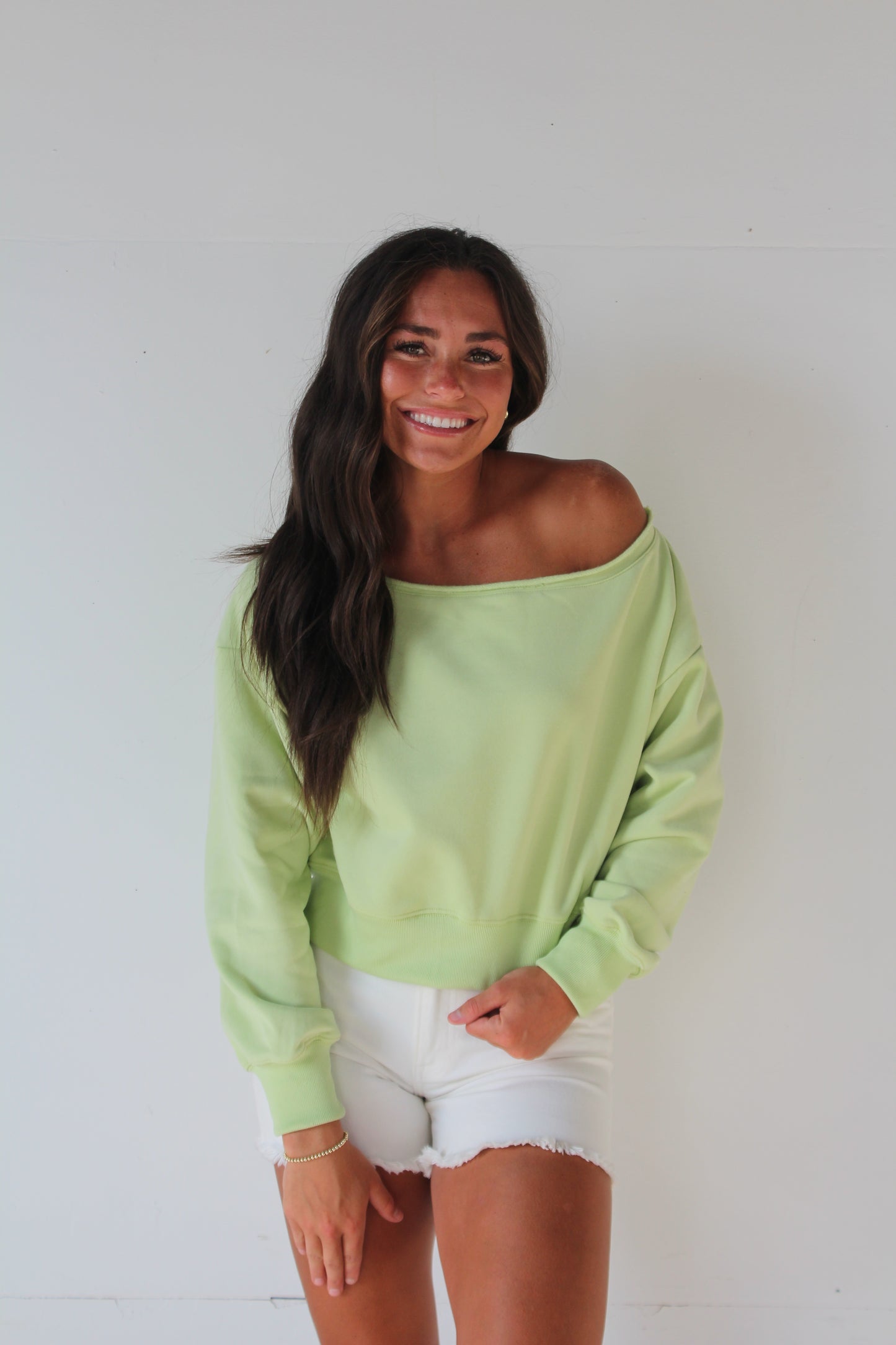 Lime Cut-out Sweatshirt