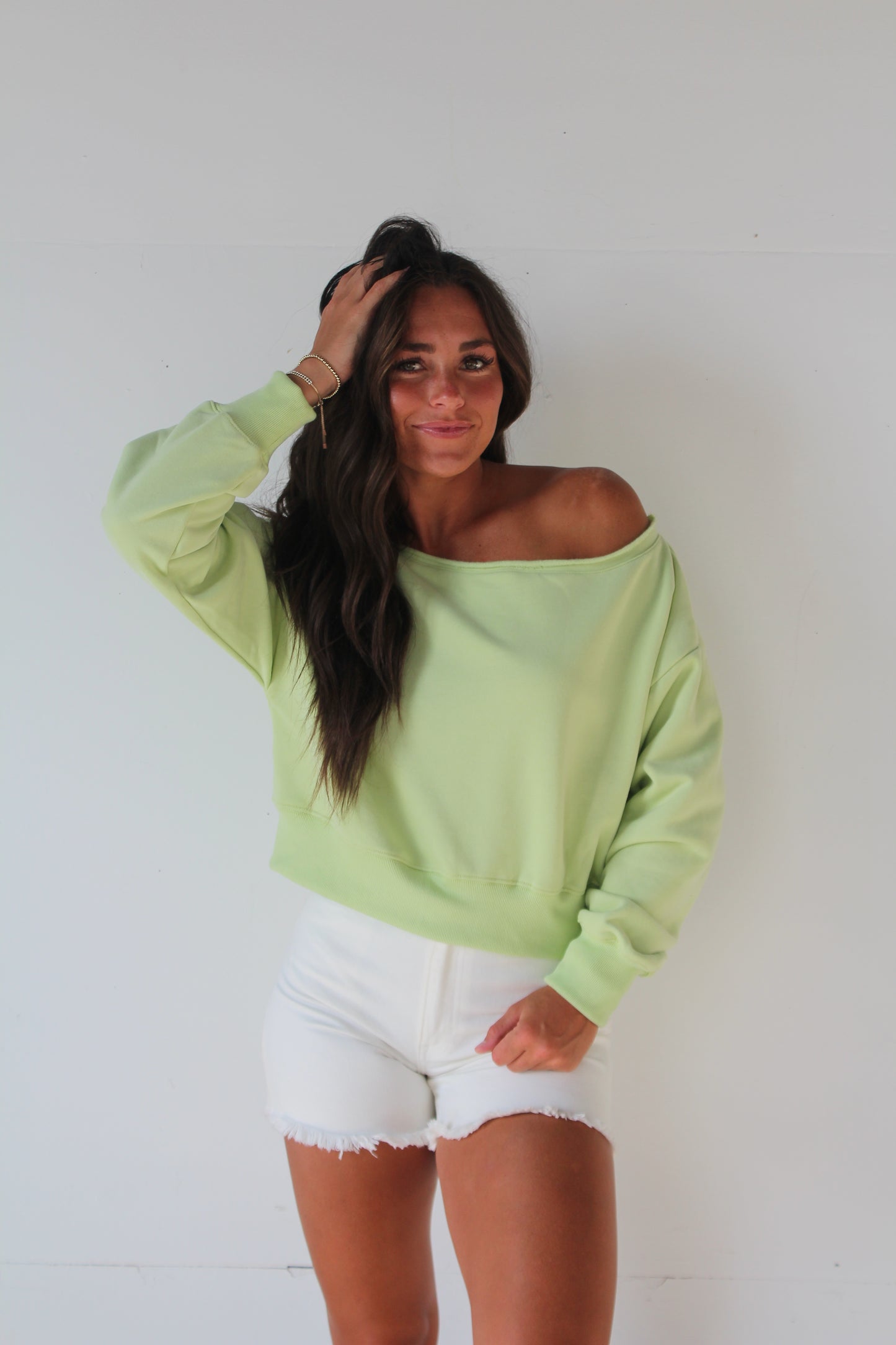 Lime Cut-out Sweatshirt