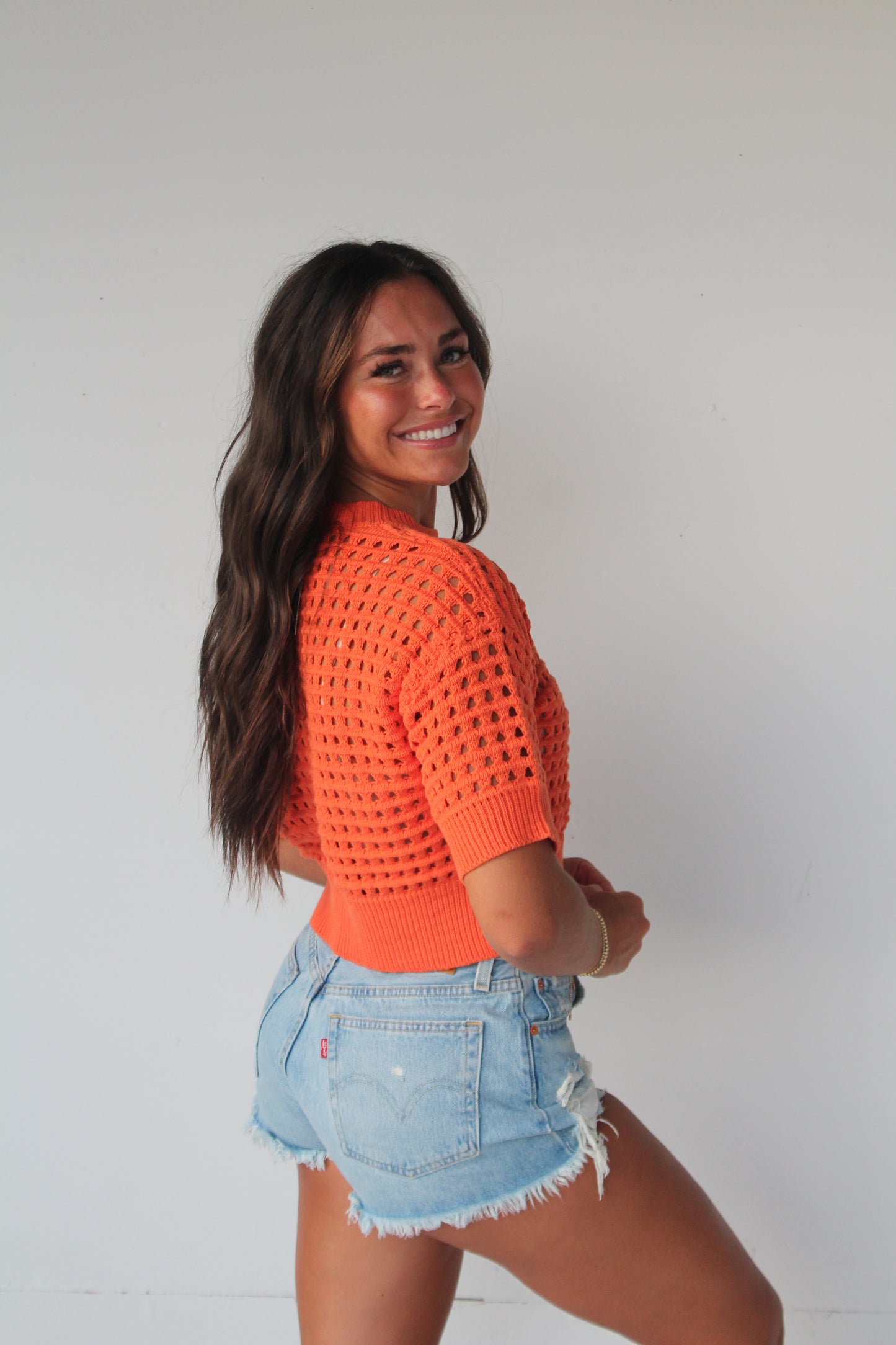 Orange Knit Top