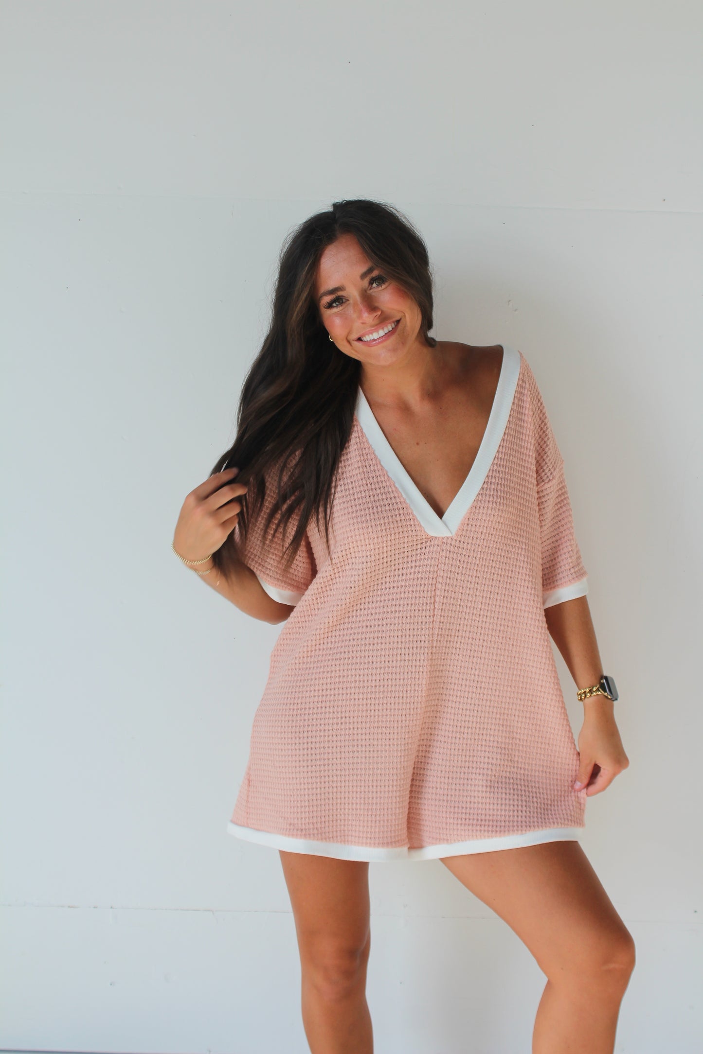 Waffle Knit Romper